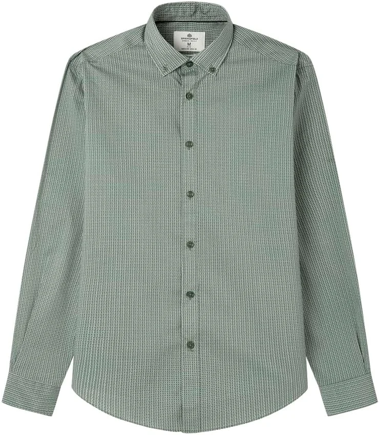 پیراهن مردانه اسپرینگفیلد طرح ریز، با قابلیت اتو آسان و کشسان