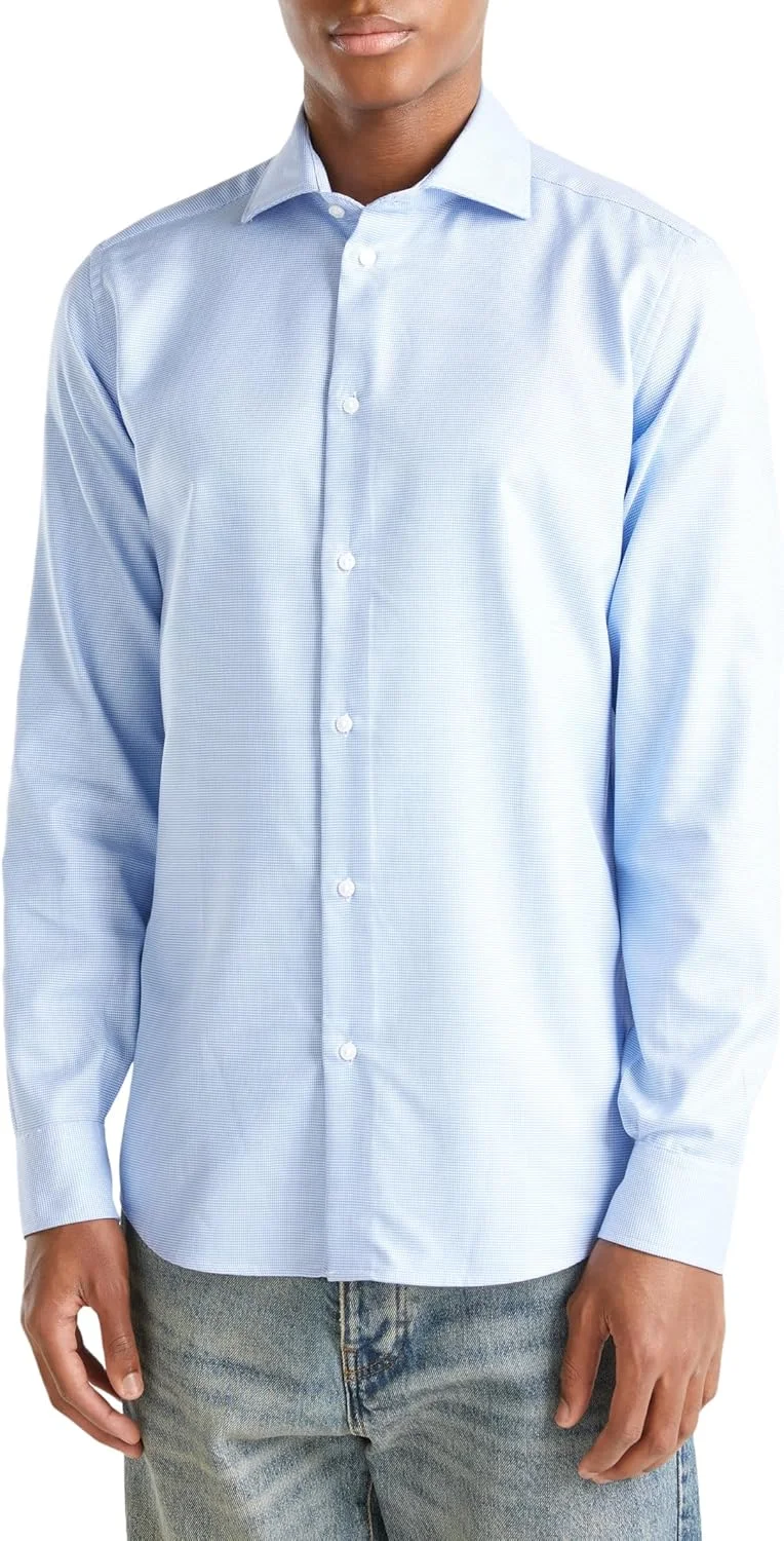 پیراهن مردانه یقه فرانسوی باریک United Colors of Benetton مدل 5h4tuq04d، آبی، سایز ایکس اسمال پیراهن مردانه یقه فرانسوی باریک United Colors of Benetton مدل 5h4tuq04d، آبی، سایز ایکس اسمال