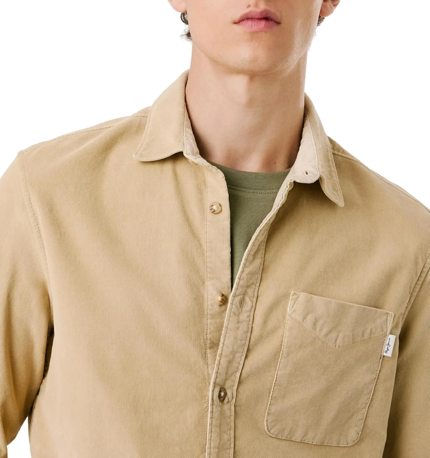 پیراهن مردانه پپه جینز مدل Clayton، قهوه ای (بژ سنگی)، سایز S پیراهن مردانه پپه جینز مدل Clayton، قهوه ای (بژ سنگی)، سایز S