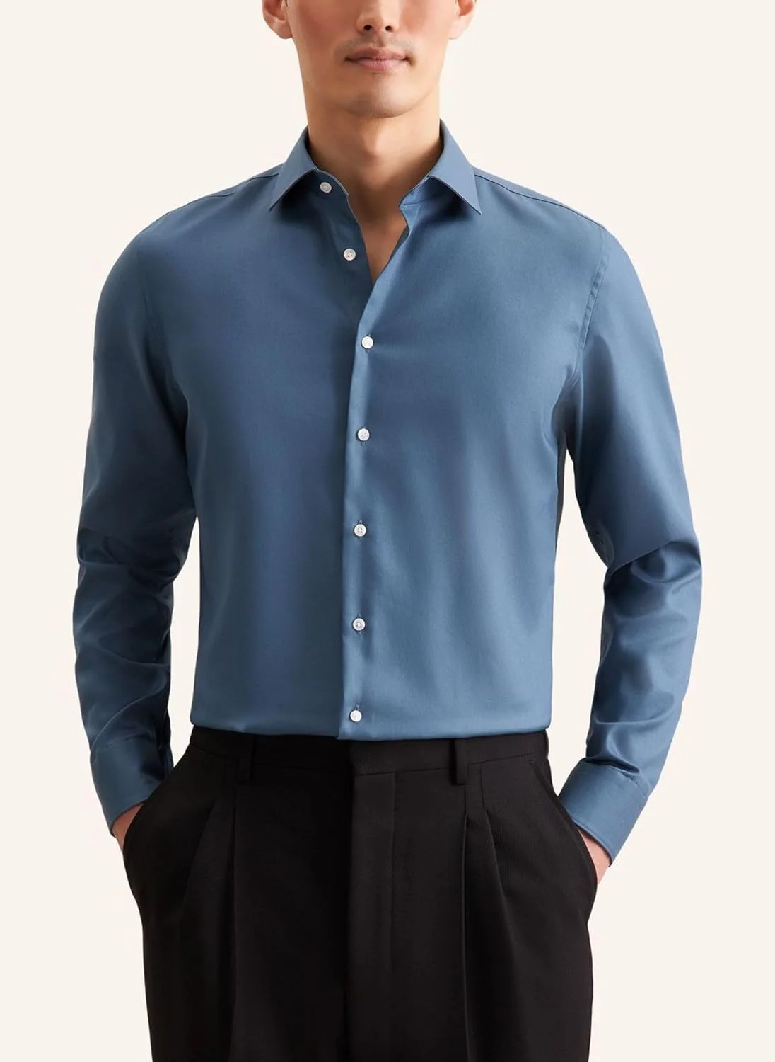 پیراهن مردانه آستین بلند سی densticker مدل Slim Fit، سبز، سایز 38