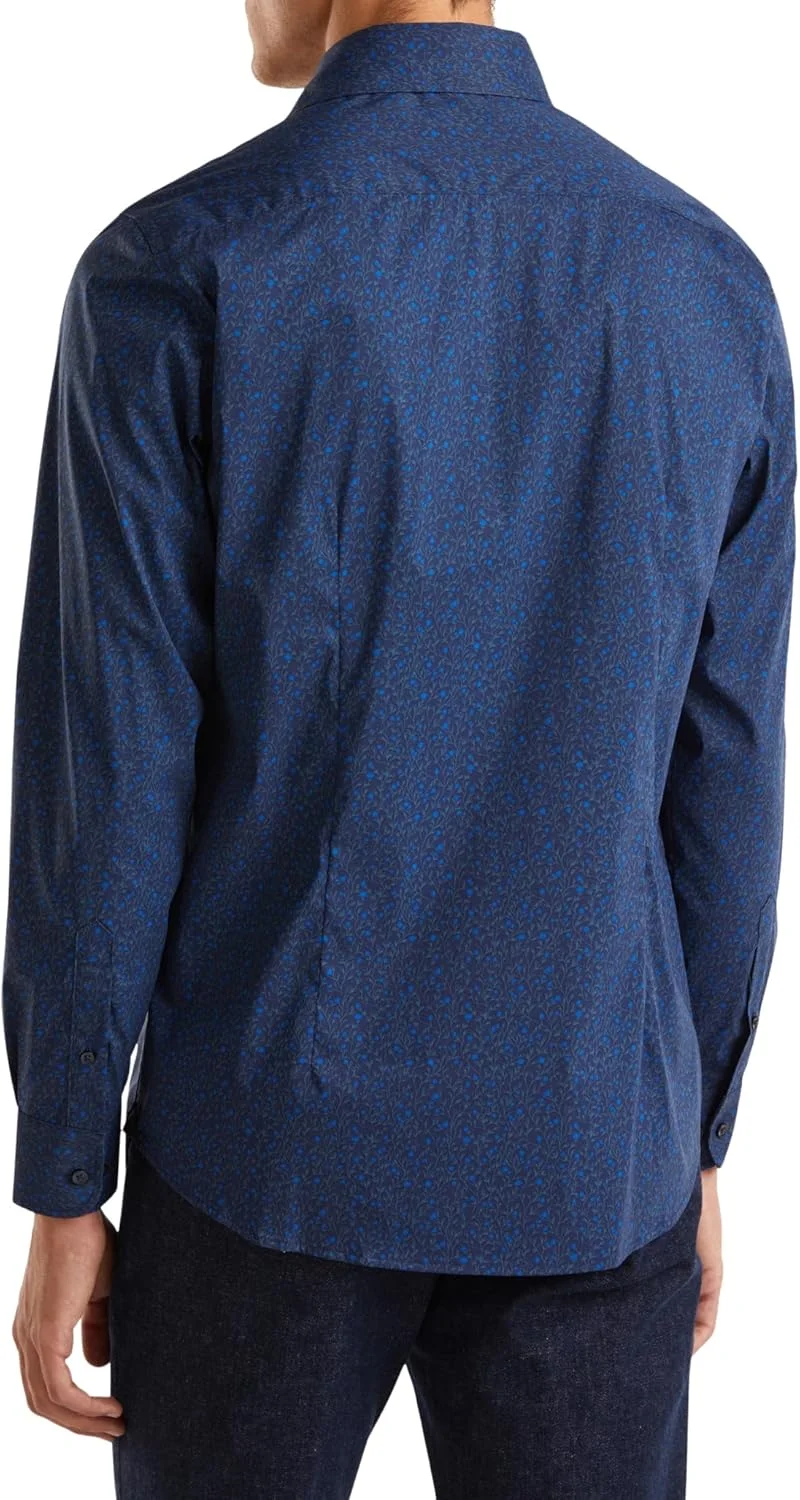 پیراهن مردانه یونایتد کالرز آف بنتون مدل Camicia 5jueuq04d، آبی، سایز بزرگ