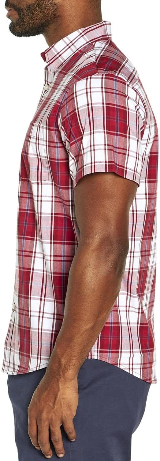 پیراهن مردانه آستین کوتاه دکمه دار چهارخانه کلاسیک GAP با جیب - طرح Brookside Plaid Scooter سایز Small پیراهن مردانه آستین کوتاه دکمه دار چهارخانه کلاسیک GAP با جیب - طرح Brookside Plaid Scooter سایز Small