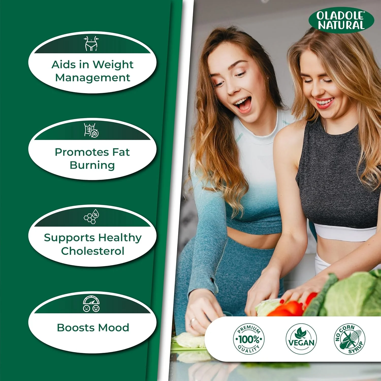 گارسینیا کامبوجیا طبیعی اولادول - 1000 میلی گرم (120 کپسول) | پشتیبانی از مدیریت وزن، افزایش سطح انرژی، متابولیسم سالم، تنظیم سطح قند خون و سلامت دستگاه گوارش | غیر GMO و بدون گلوتن