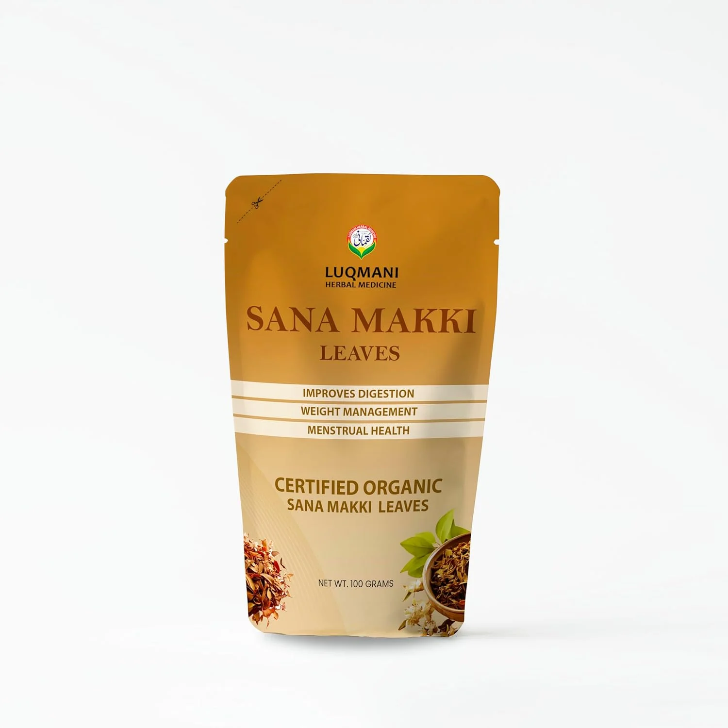 برگ سنا مکی لقمان حکیم 100% ارگانیک | مدیریت وزن | سلامت پوست | تقویت سیستم ایمنی | بسته 100 گرمی