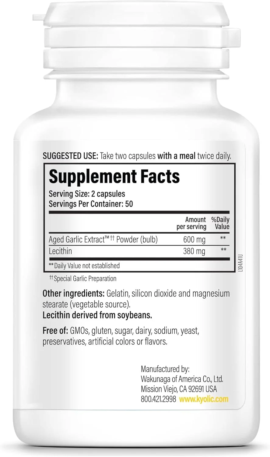 Kyolic Aged Garlic Extract Formula 104 Cholesterol, 100 Capsules