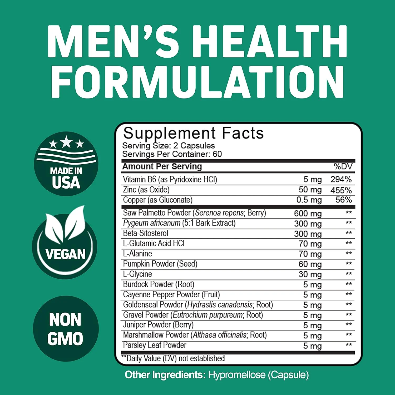 مکمل پشتیبانی پروستات Herbtonics برای سلامت مردان با ساو پالمتو بتا سیتوسترول، دانه کدو تنبل، پیگوم، مثانه و کاهش ادرار - مسدود کننده DHT سلامت پروستات مردان 120 کپسول گیاهی