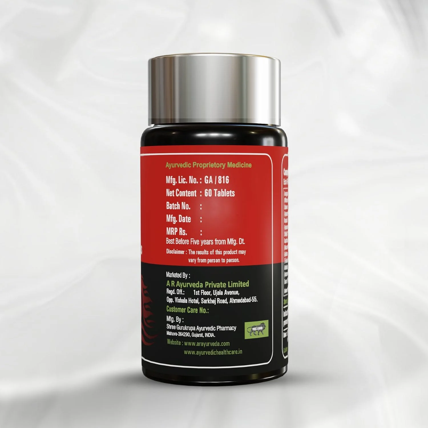 قرص های Horse Fire برای مردان | داروی آیورودا - برای استقامت، رشد عضلات، ایمنی و سلامت کلی بسته 2 عددی (60 قرص + 60 قرص)