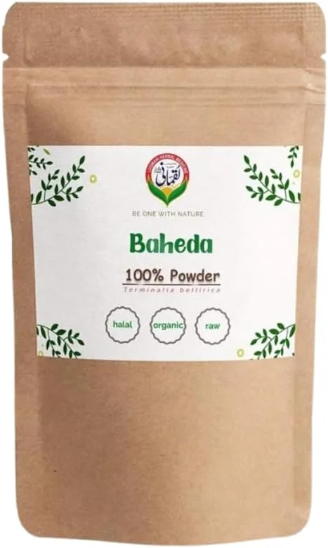 پودر باهدا گیاهی لقمان، بسته بندی 100 گرمی، 100% ارگانیک | بلریک، موثر برای بیماری های پوستی | مورد استفاده برای سرفه، سرماخوردگی، آسم | درمان بیماری های چشمی | کاهش کلسترول و فشار خون