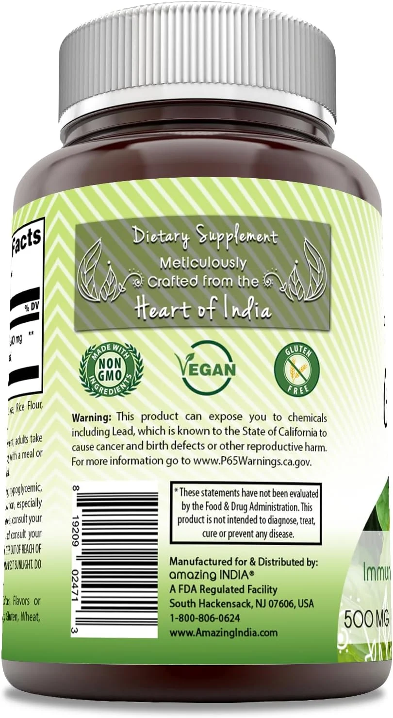 مکمل گودوچی 500 میلی گرمی Amazing India | کپسول های گیاهی Tinospora Cordifolia | غیر تراریخته | بدون گلوتن | ساخت آمریکا (1 بسته | 60 عدد) مکمل گودوچی 500 میلی گرمی Amazing India | کپسول های گیاهی Tinospora Cordifolia | غیر تراریخته | بدون گلوتن | ساخت آمریکا (1 بسته | 60 عدد)