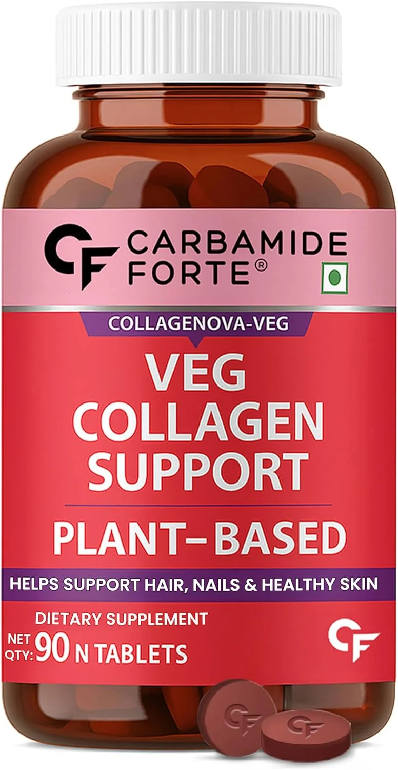 مکمل کلاژن 100% گیاهی Carbamide Forte برای پوست و مو | مکمل کلاژن وگان برای زنان | 90 قرص گیاهی