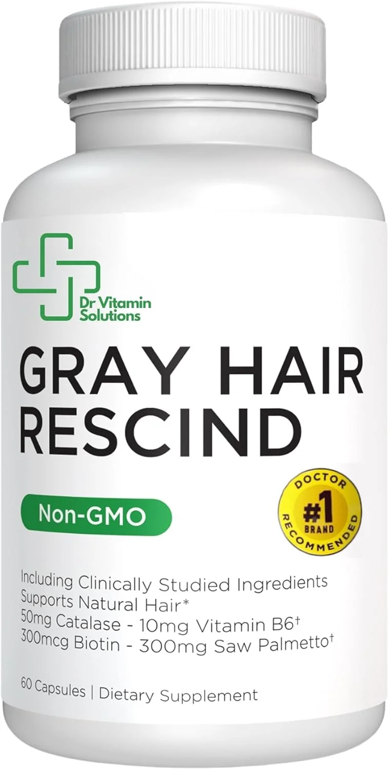 محصول DR Vitamin Solutions Gray Hair Rescind with Catalase - ویتامین های ضد پیری مو، پوست و ناخن، پانتوتنیک اسید، فولیک اسید 400 میکروگرم، بیوتین 300 میکروگرم، سائو پالمتو برای مردان و زنان محصول DR Vitamin Solutions Gray Hair Rescind with Catalase - ویتامین های ضد پیری مو، پوست و ناخن، پانتوتنیک اسید، فولیک اسید 400 میکروگرم، بیوتین 300 میکروگرم، سائو پالمتو برای مردان و زنان
