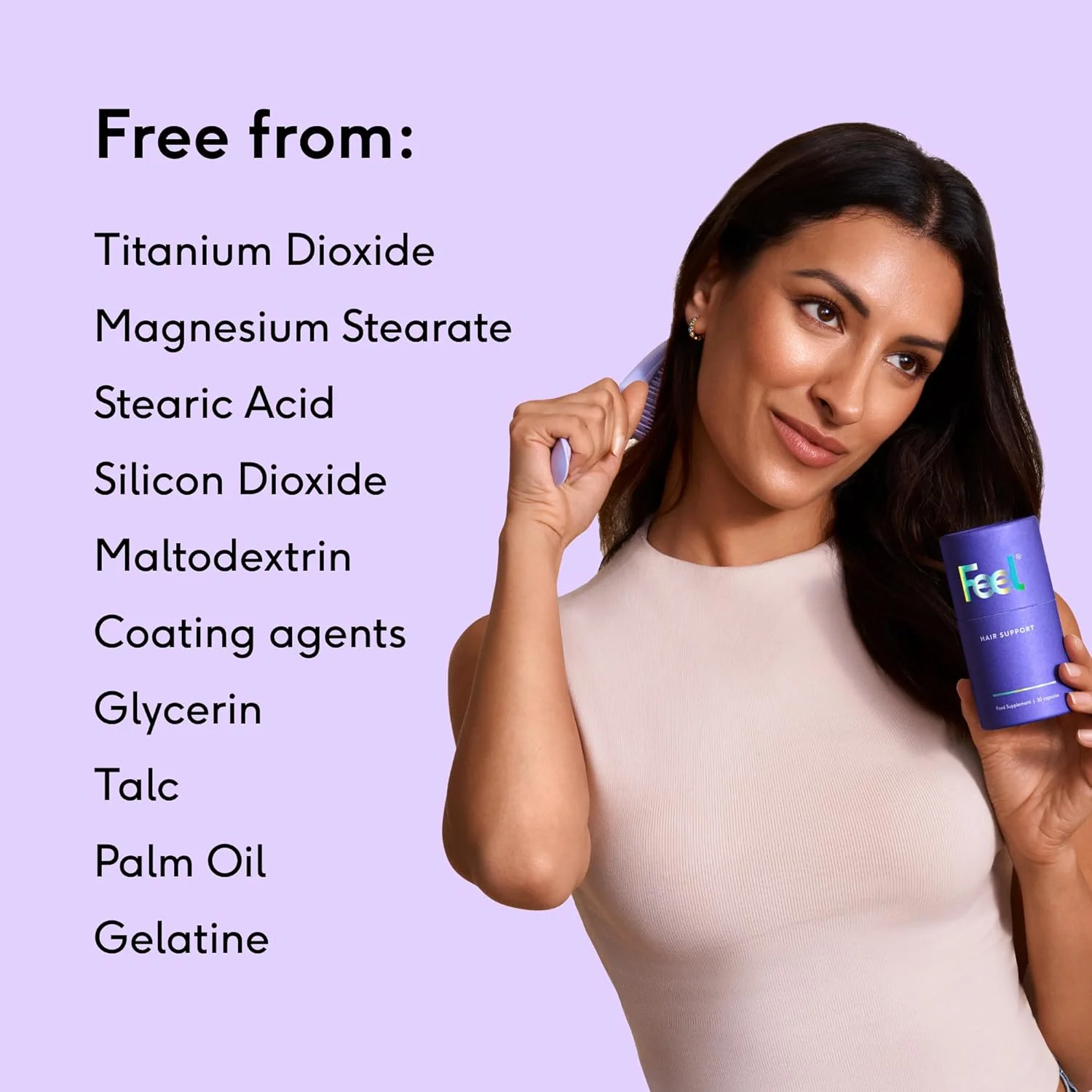 مکمل رشد مو Feel Hair Support - پشتیبانی طبیعی برای موهای نازک با کرانات و بیوتین - تقویت کننده فولیکول ها، افزایش درخشندگی و حجم - 100% حلال، وگان - 30 کپسول مکمل رشد مو Feel Hair Support - پشتیبانی طبیعی برای موهای نازک با کرانات و بیوتین - تقویت کننده فولیکول ها، افزایش درخشندگی و حجم - 100% حلال، وگان - 30 کپسول