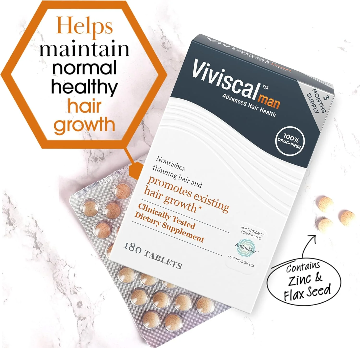 Viviscal Man Maximum Strength Hair Nourishment System, 3 Month Supply, 180 Tablets Viviscal Man Maximum Strength Hair Nourishment System, 3 Month Supply, 180 Tablets