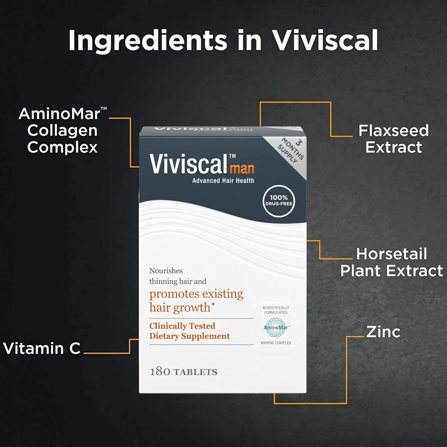 Viviscal Man Maximum Strength Hair Nourishment System, 3 Month Supply, 180 Tablets Viviscal Man Maximum Strength Hair Nourishment System, 3 Month Supply, 180 Tablets