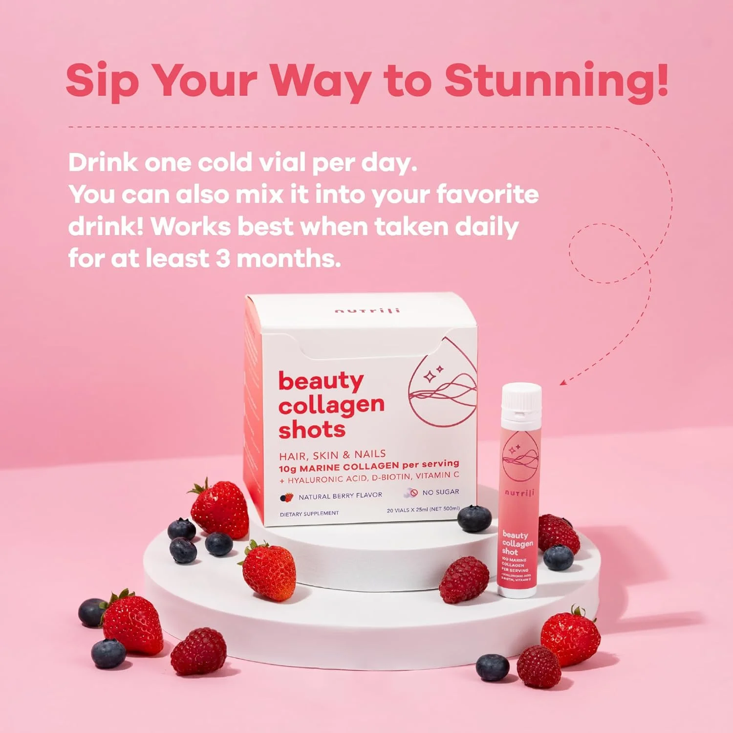 Nutrili Marine Collagen Shots (20) | Hair, Skin & Nails | 10g Marine Collagen, Hyaluronic Acid, Biotin & Vitamin C Nutrili Marine Collagen Shots (20) | Hair, Skin & Nails | 10g Marine Collagen, Hyaluronic Acid, Biotin & Vitamin C