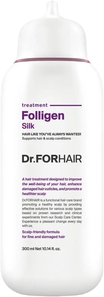 دکتر.FORHAIR درمان ابریشمی فولیژن 300 میلی لیتر برای موهای نازک، موهای خشک و آسیب دیده، مراقبت از رشد کوتیکول ها، بدون سیلیکون