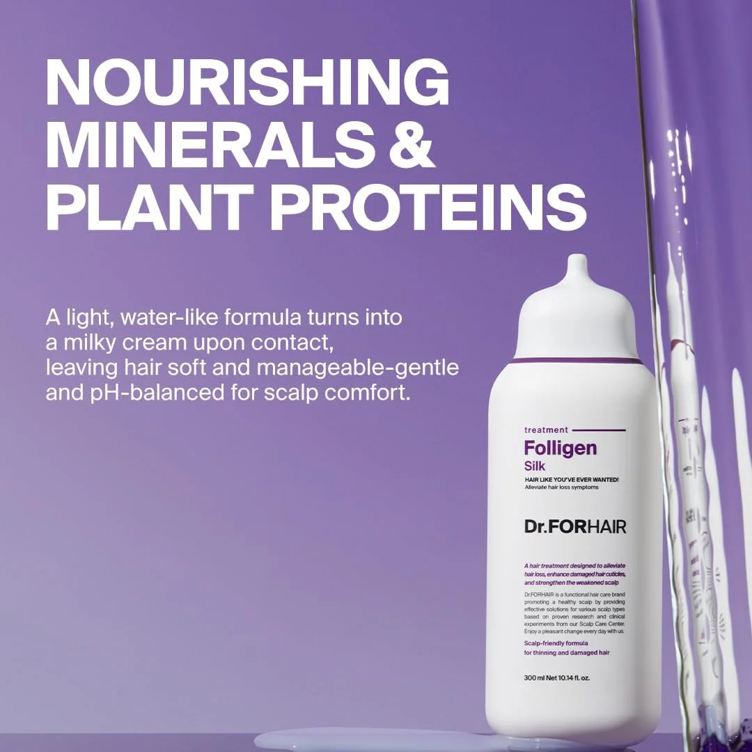 دکتر.FORHAIR درمان ابریشمی فولیژن 300 میلی لیتر برای موهای نازک، موهای خشک و آسیب دیده، مراقبت از رشد کوتیکول ها، بدون سیلیکون دکتر.FORHAIR درمان ابریشمی فولیژن 300 میلی لیتر برای موهای نازک، موهای خشک و آسیب دیده، مراقبت از رشد کوتیکول ها، بدون سیلیکون
