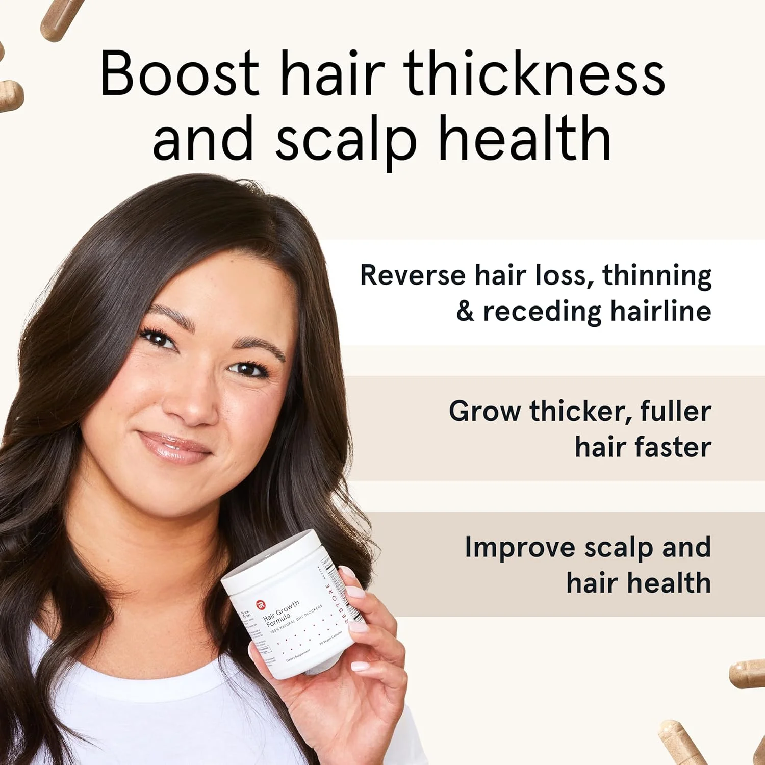 iRestore Hair Growth Supplement - Hair Loss Vitamins for Women and Men - Biotin Multivitamins & DHT Blocker to Reduce Hair Thinning - Hair Regrowth Pills - 30 Days Supply 90 Count (Pack of 1) iRestore Hair Growth Supplement - Hair Loss Vitamins for Women and Men - Biotin Multivitamins & DHT Blocker to Reduce Hair Thinning - Hair Regrowth Pills - 30 Days Supply 90 Count (Pack of 1)