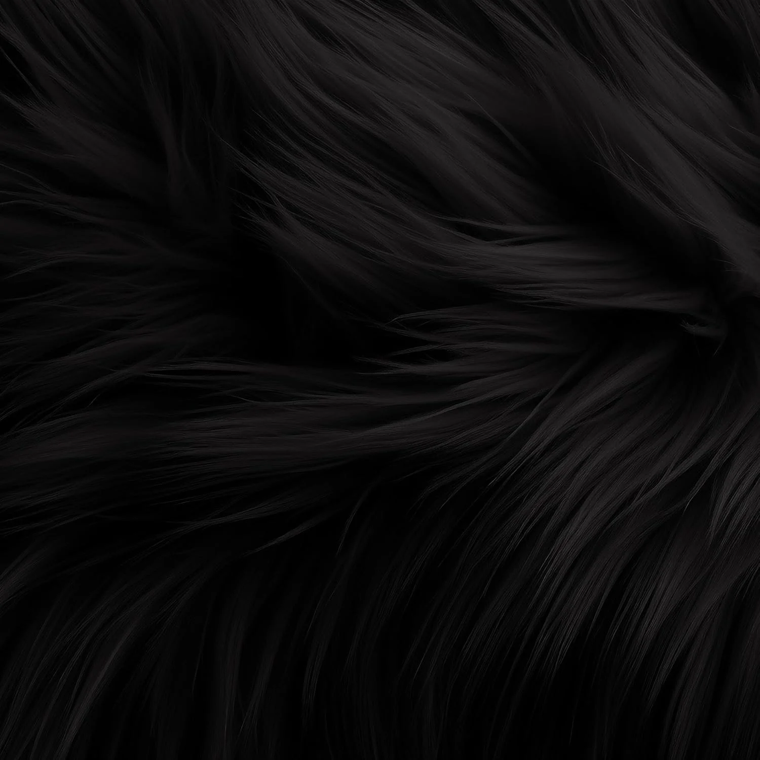 پارچه خز مصنوعی پرز بلند FabricLA - برش خورده 25 در 25 سانتی متر - مناسب برای کارهای هنری، تزئینات خز، لوازم جانبی مد و سرگرمی - مشکی
