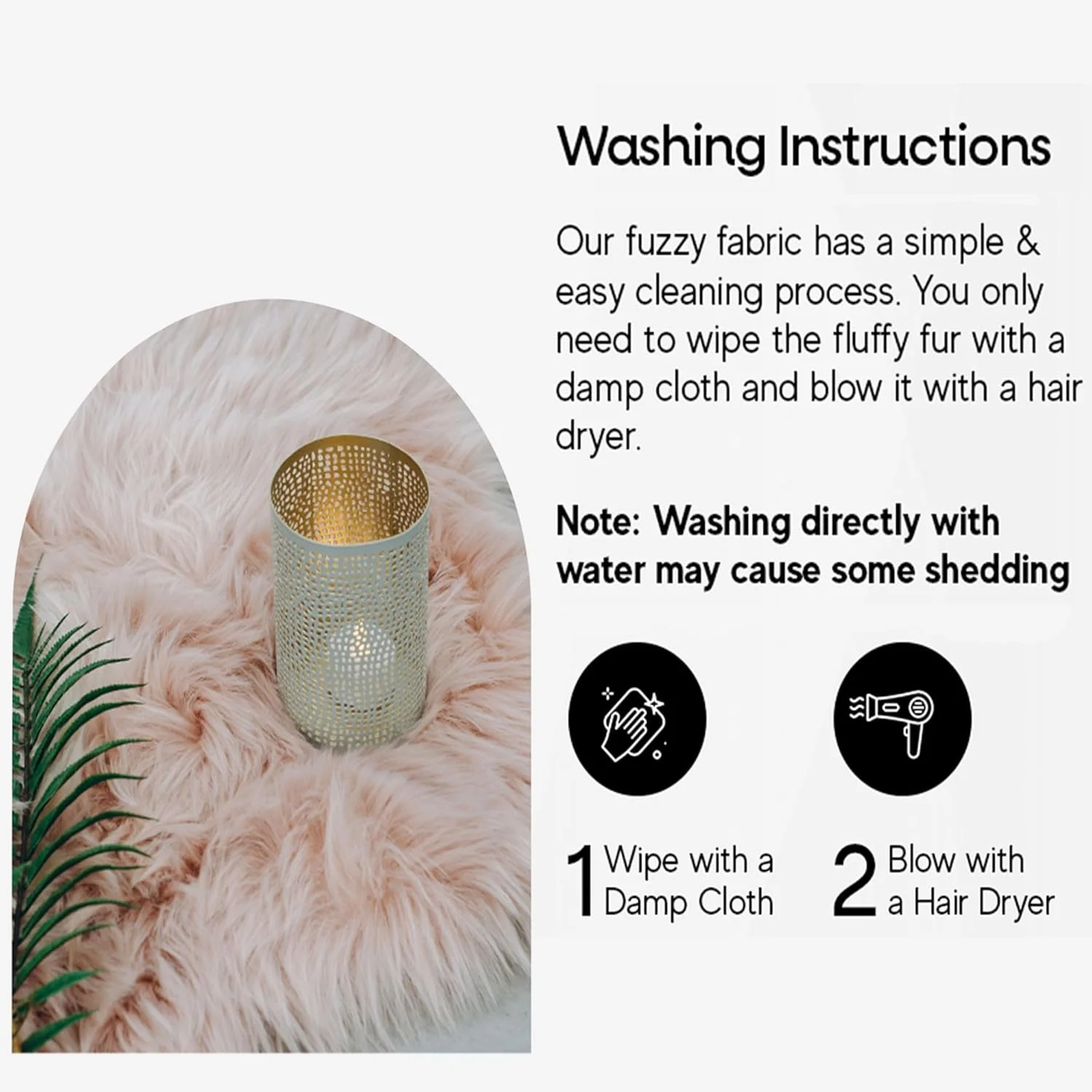 FabricLA Shaggy Faux Fur Roll - 2" X 60" Inches Trim Fur Rolls - 2.5 Inch Pile Length - Artificial Fur Material - Use Faux Fur Piece for Crafts, DIY, Costume Design, Decoration - Baby Pink