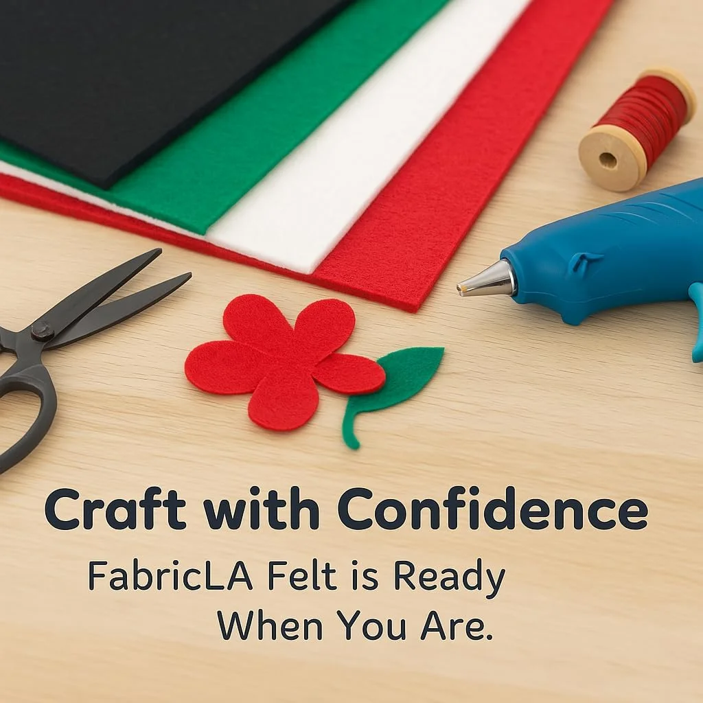 پارچه نمدی اکریلیک FabricLA - عرض 183 سانتی متر و ضخامت 1.6 میلی متر، نمدی نرم و غیر سفت متری - استفاده از رول نمدی نرم برای صنایع دستی، خیاطی، کوسن، لایی، هنرها و صنایع دستی DIY (1 یارد، قرمز)