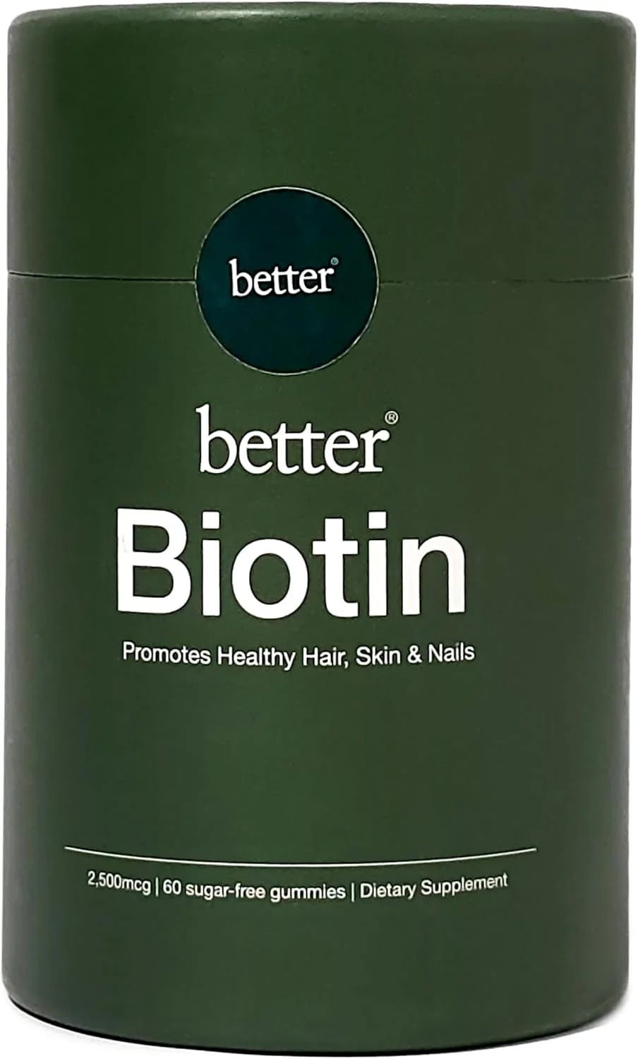 پاستیل های بیوتین Better - 2500 میکروگرم برای مو، پوست و ناخن های سالم برای بزرگسالان، 60 پاستیل ویتامین، غیر GMO، مکمل رشد مو مبتنی بر پکتین، بدون شکر، وگان، بدون گلوتن