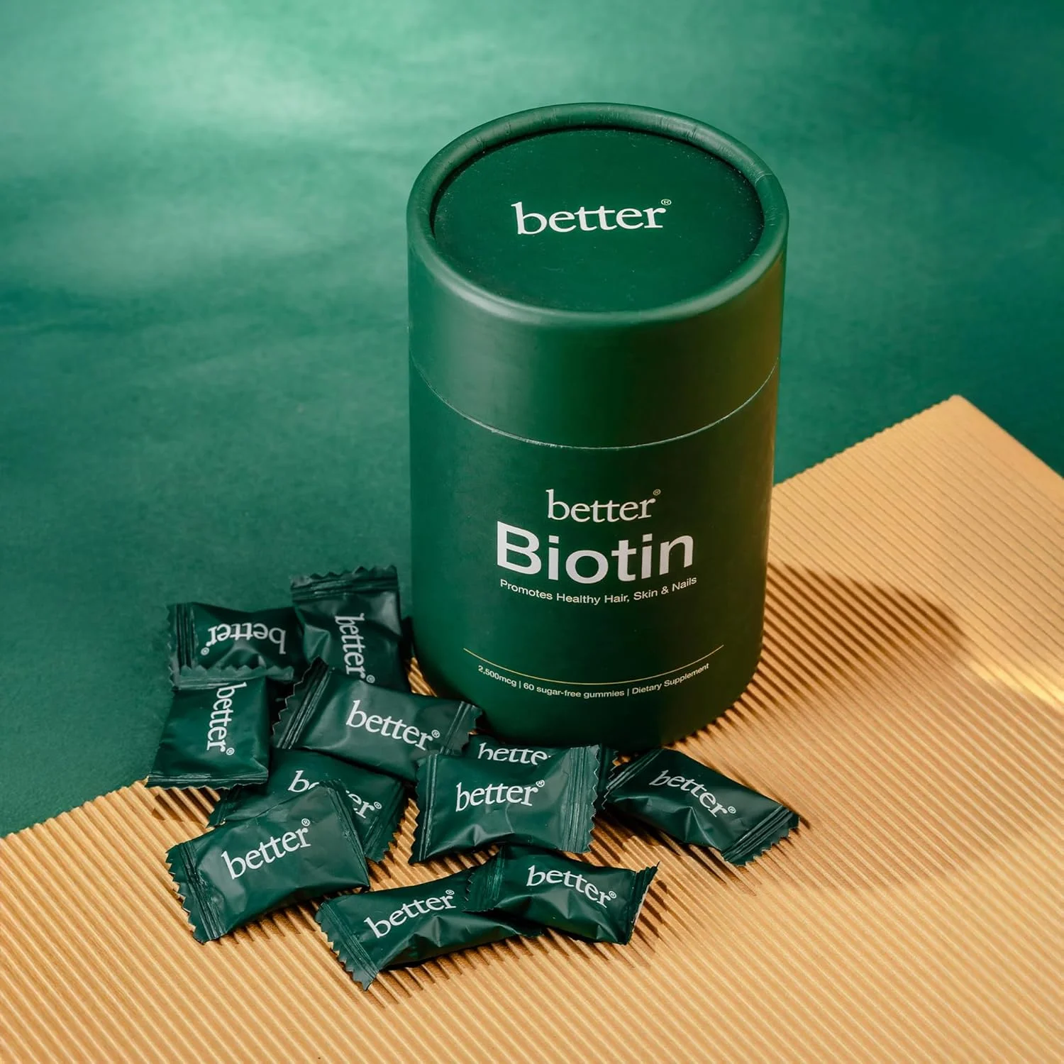 پاستیل های بیوتین Better - 2500 میکروگرم برای مو، پوست و ناخن های سالم برای بزرگسالان، 60 پاستیل ویتامین، غیر GMO، مکمل رشد مو مبتنی بر پکتین، بدون شکر، وگان، بدون گلوتن پاستیل های بیوتین Better - 2500 میکروگرم برای مو، پوست و ناخن های سالم برای بزرگسالان، 60 پاستیل ویتامین، غیر GMO، مکمل رشد مو مبتنی بر پکتین، بدون شکر، وگان، بدون گلوتن