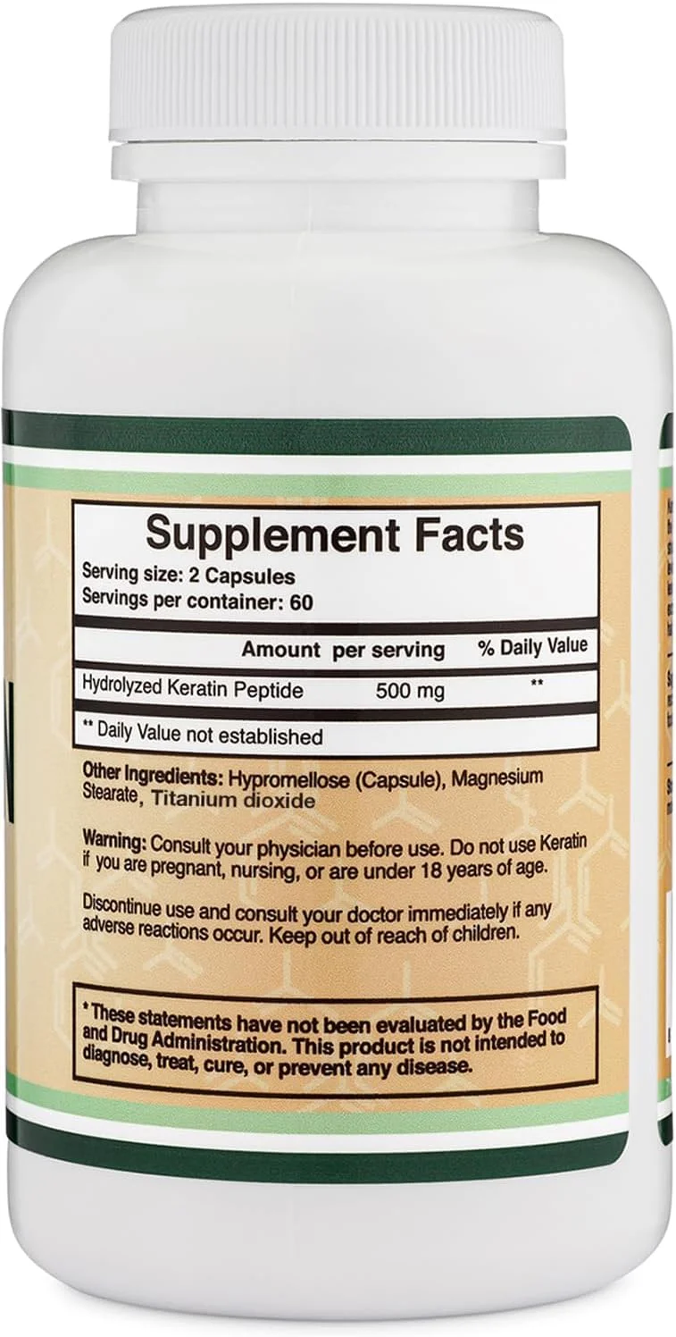 Double Wood Supplements Keratin Hair Growth Vitamin (500mg per Serving, 120 Pills) Keratin Hair Treatment for Men and Women (Vital Protein for Hair, Skin, and Nails) Double Wood Supplements Keratin Hair Growth Vitamin (500mg per Serving, 120 Pills) Keratin Hair Treatment for Men and Women (Vital Protein for Hair, Skin, and Nails)