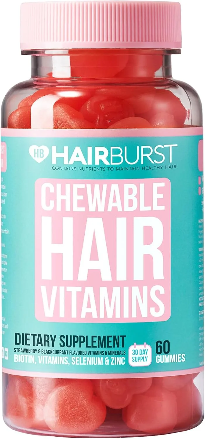 ویتامین های جویدنی مو هیربرست - مکمل های رشد مو برای مردان و زنان - با بیوتین - کاهش شکستگی، تقویت موهای بلندتر، قوی تر، سالم تر و ضخیم تر - 60 پاستیل - تامین 30 روزه ویتامین های جویدنی مو هیربرست - مکمل های رشد مو برای مردان و زنان - با بیوتین - کاهش شکستگی، تقویت موهای بلندتر، قوی تر، سالم تر و ضخیم تر - 60 پاستیل - تامین 30 روزه