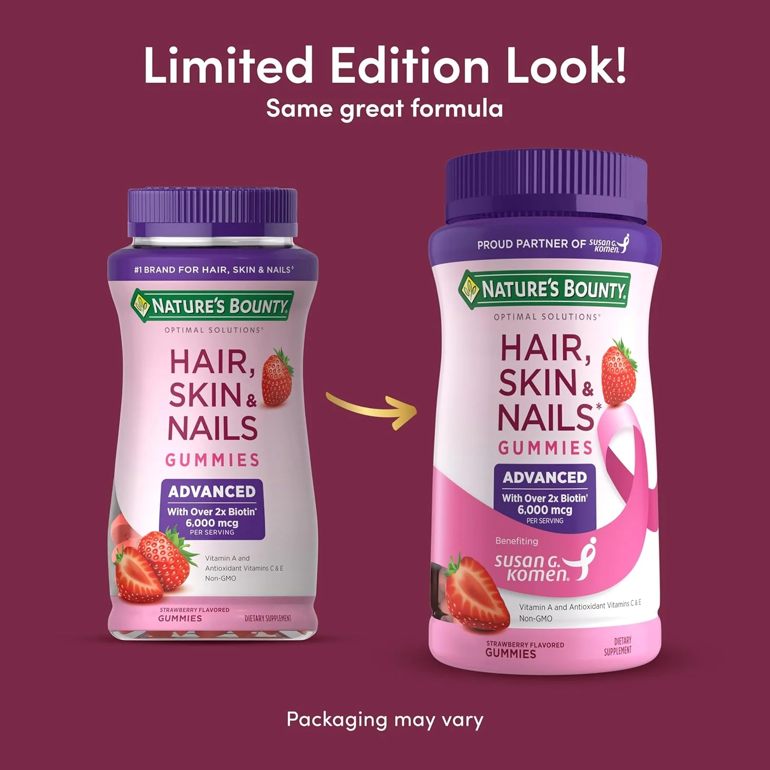 پاستیل های تقویت کننده مو، پوست و ناخن Nature's Bounty Optimal Solutions، حاوی 2 برابر بیوتین، 80 پاستیل توت فرنگی، 40 سروینگ پاستیل های تقویت کننده مو، پوست و ناخن Nature's Bounty Optimal Solutions، حاوی 2 برابر بیوتین، 80 پاستیل توت فرنگی، 40 سروینگ