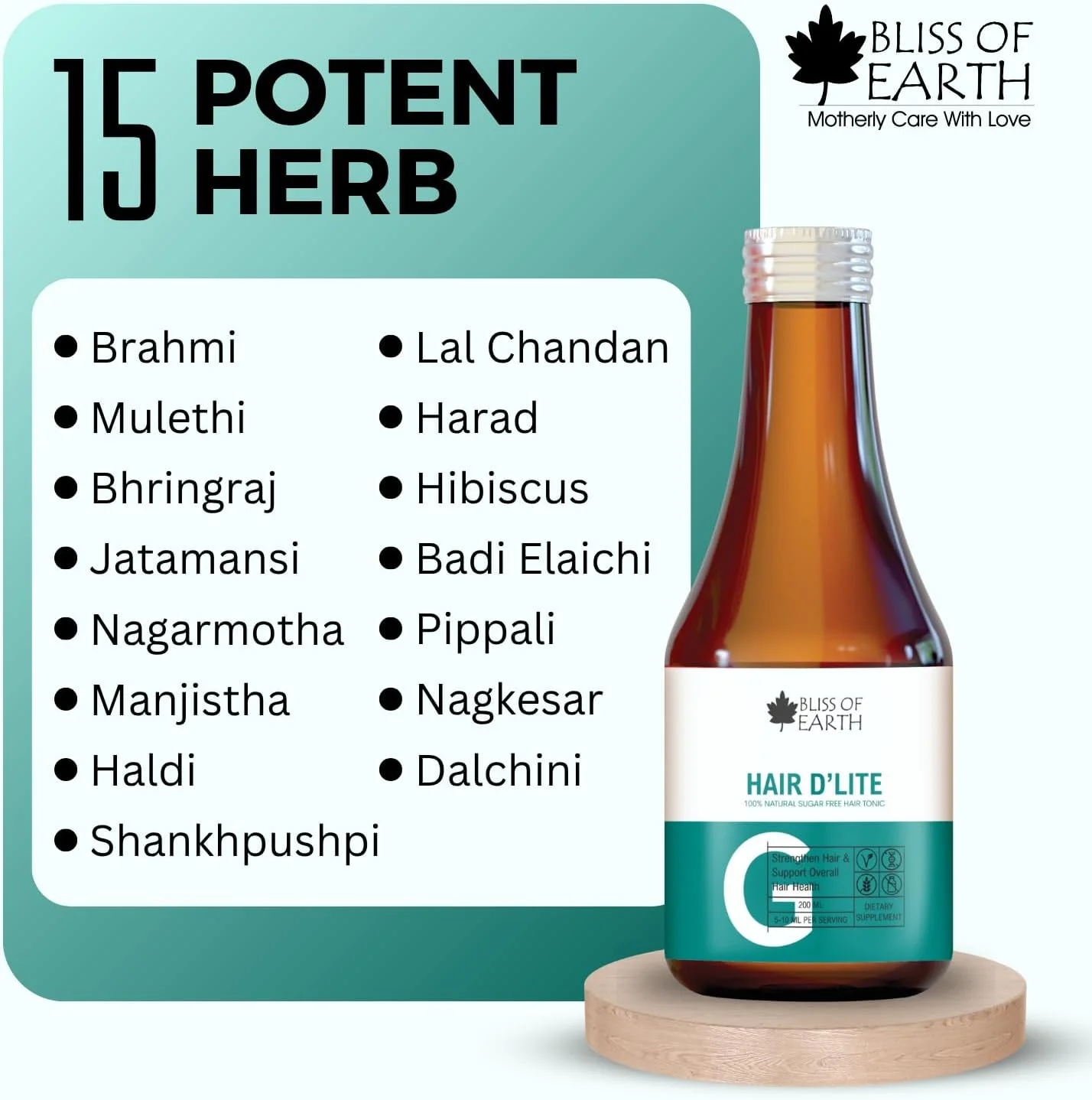 تونیک تقویت کننده مو Bliss of Earth برای کنترل ریزش مو، مکمل طبیعی بدون شکر، 200 میلی لیتر تونیک تقویت کننده مو Bliss of Earth برای کنترل ریزش مو، مکمل طبیعی بدون شکر، 200 میلی لیتر