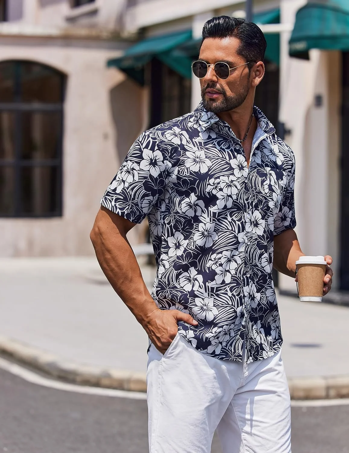 COOFANDY Mens Tropical Shirts Short Sleeve Hawaiian Print Shirts Summer Vacation Beachwear COOFANDY Mens Tropical Shirts Short Sleeve Hawaiian Print Shirts Summer Vacation Beachwear