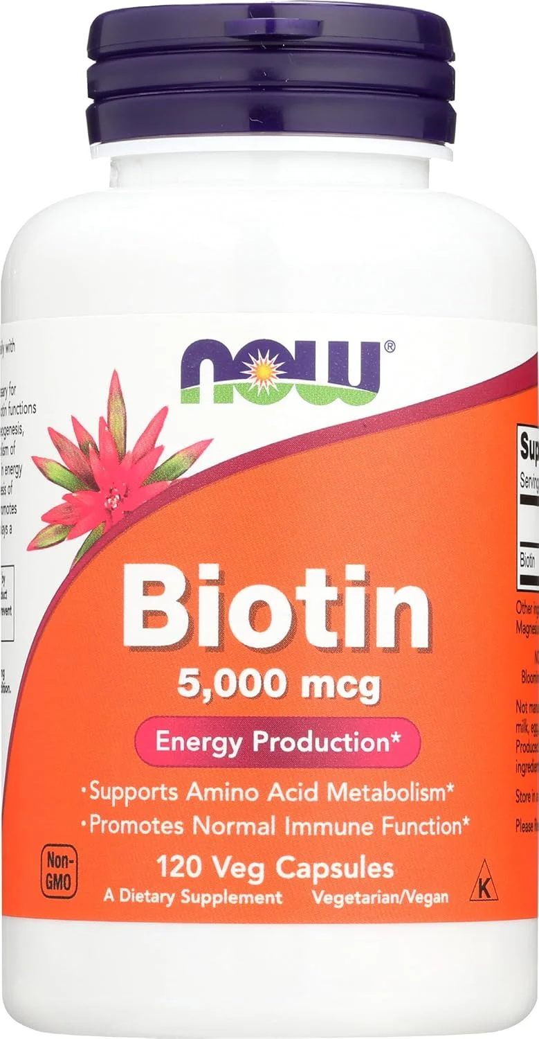 NOW Foods - بیوتین 5000 میکروگرم - 120 کپسول گیاهی