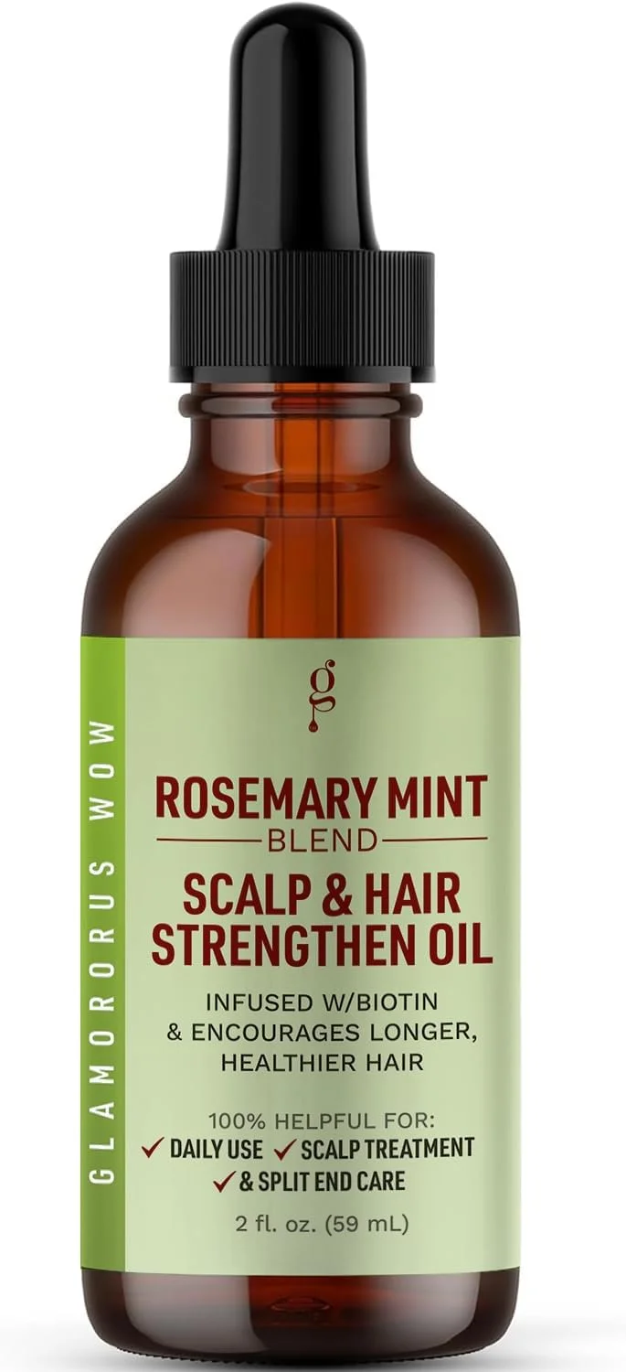 روغن مو و پوست سر رزماری نعناع، غنی شده با بیوتین و محرک رشد، برای استفاده روزانه، درمان پوست سر، مراقبت از موخوره و روغن تقویت کننده