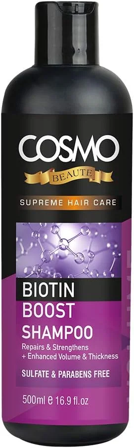 شامپو افزایش حجم مو حاوی بیوتین سی دی COSMO DESIGNS Beaute Hair Care - حجم 500 میلی لیتر، مناسب برای آقایان و بانوان
