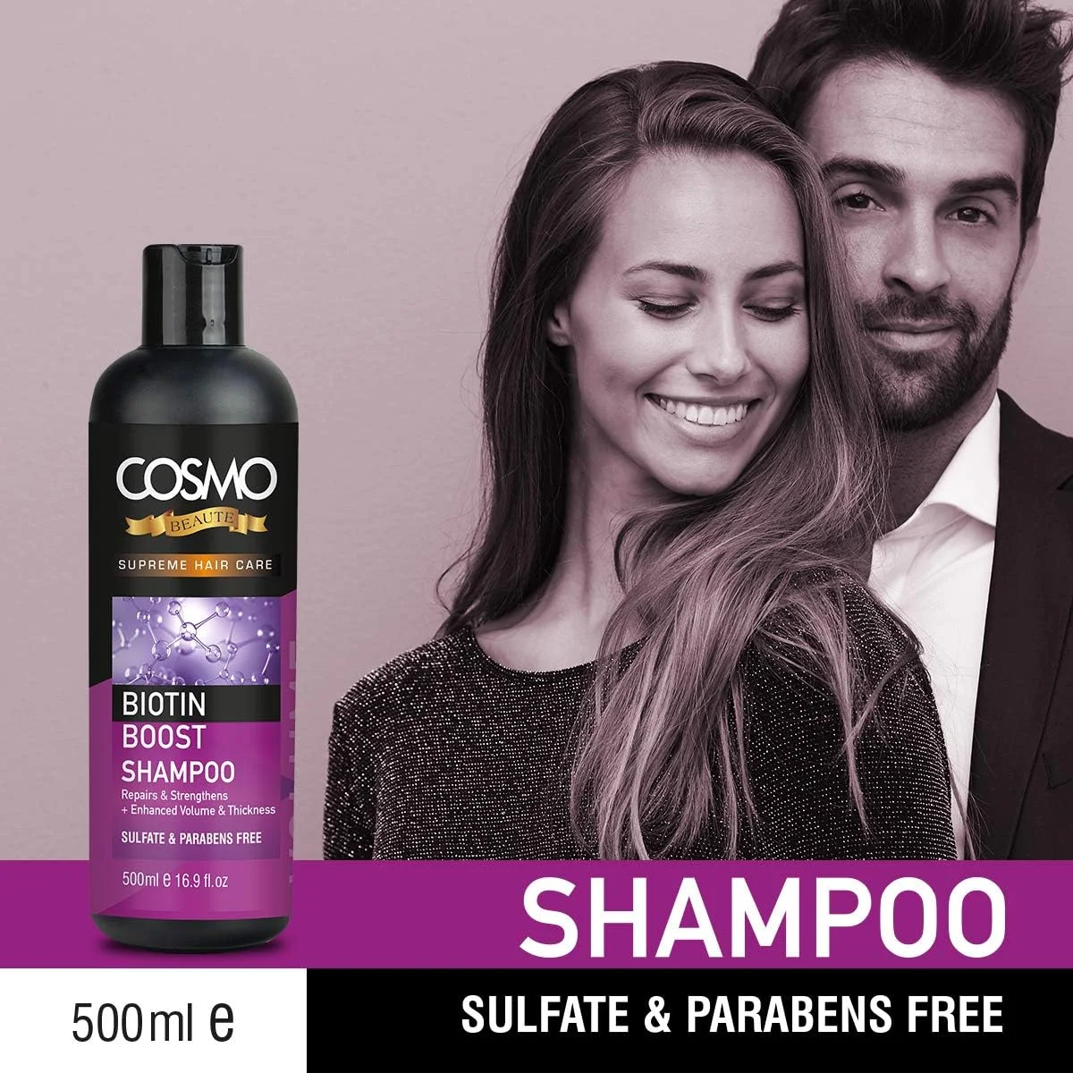 شامپو افزایش حجم مو حاوی بیوتین سی دی COSMO DESIGNS Beaute Hair Care - حجم 500 میلی لیتر، مناسب برای آقایان و بانوان شامپو افزایش حجم مو حاوی بیوتین سی دی COSMO DESIGNS Beaute Hair Care - حجم 500 میلی لیتر، مناسب برای آقایان و بانوان