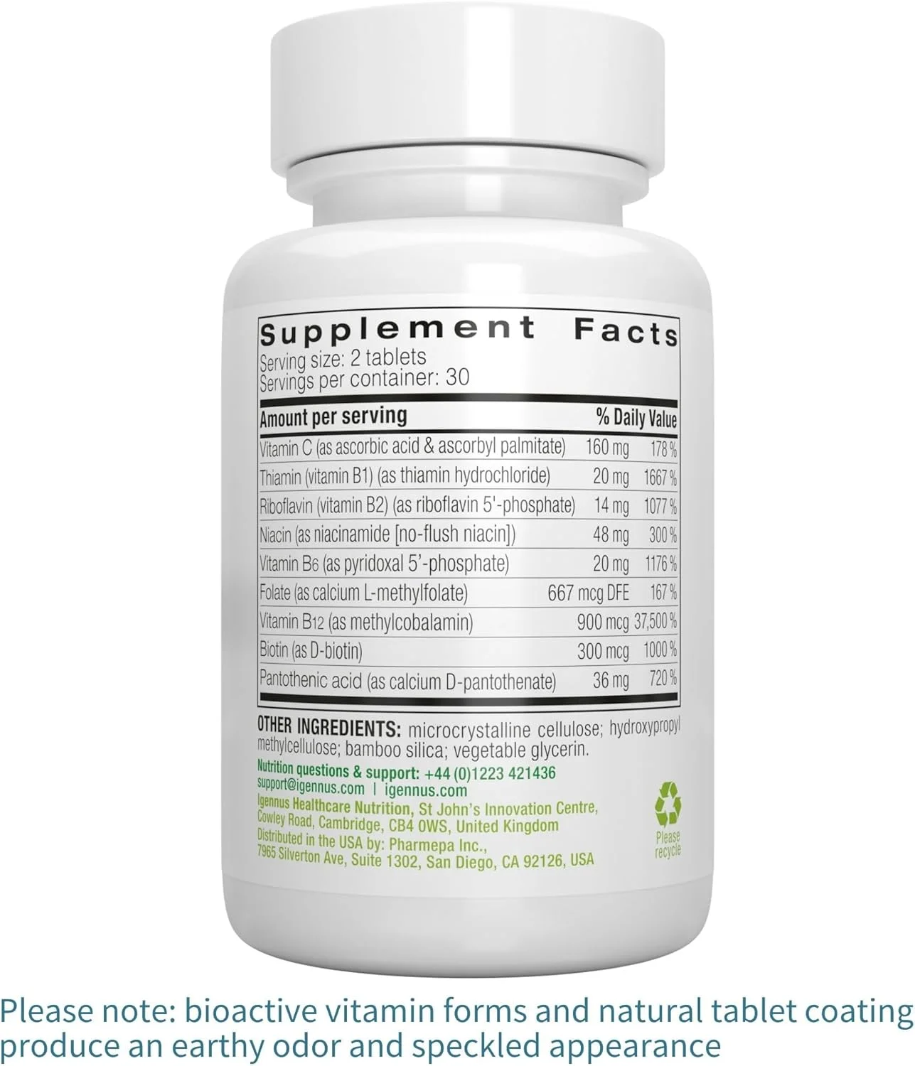 مکمل سوپر ب-کمپلکس Igennus Healthcare Nutrition (وگان، 60 قرص کوچک) مکمل سوپر ب-کمپلکس Igennus Healthcare Nutrition (وگان، 60 قرص کوچک)