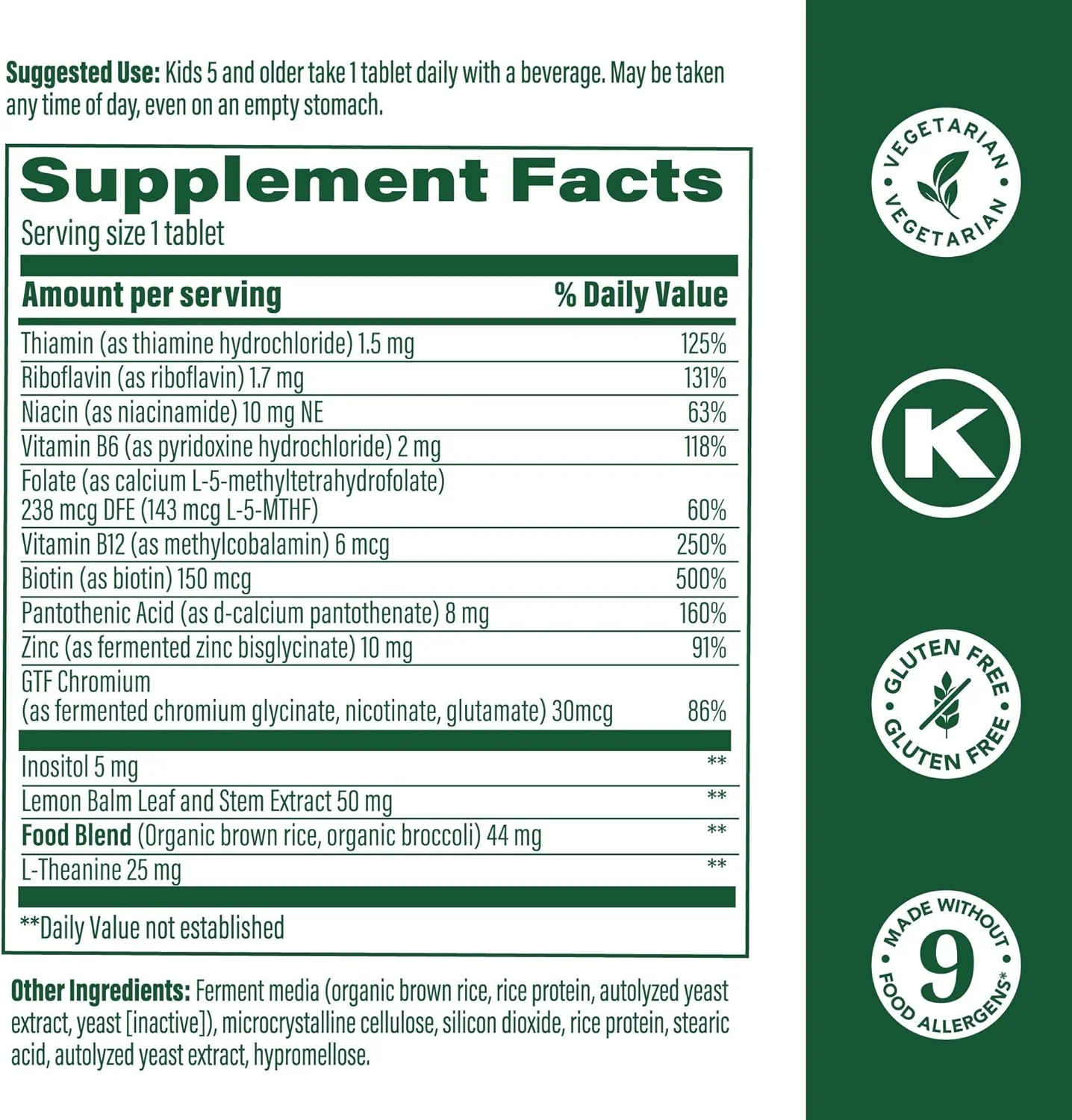 مگا فود کمپلکس ب کودکان - مکمل ویتامین ب کمپلکس - 8 ویتامین ب - ویتامین ب6، ویتامین ب12، فولات، بیوتین و بیشتر - پشتیبانی از تولید انرژی سلولی - گیاهخواری، بدون گلوتن - 30 قرص کوچک - تامین یک ماهه مگا فود کمپلکس ب کودکان - مکمل ویتامین ب کمپلکس - 8 ویتامین ب - ویتامین ب6، ویتامین ب12، فولات، بیوتین و بیشتر - پشتیبانی از تولید انرژی سلولی - گیاهخواری، بدون گلوتن - 30 قرص کوچک - تامین یک ماهه