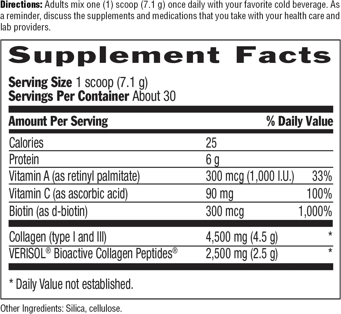 پودر کلاژن مَکسی C و A به همراه بیوتین Country Life، ۲۱۳ گرم