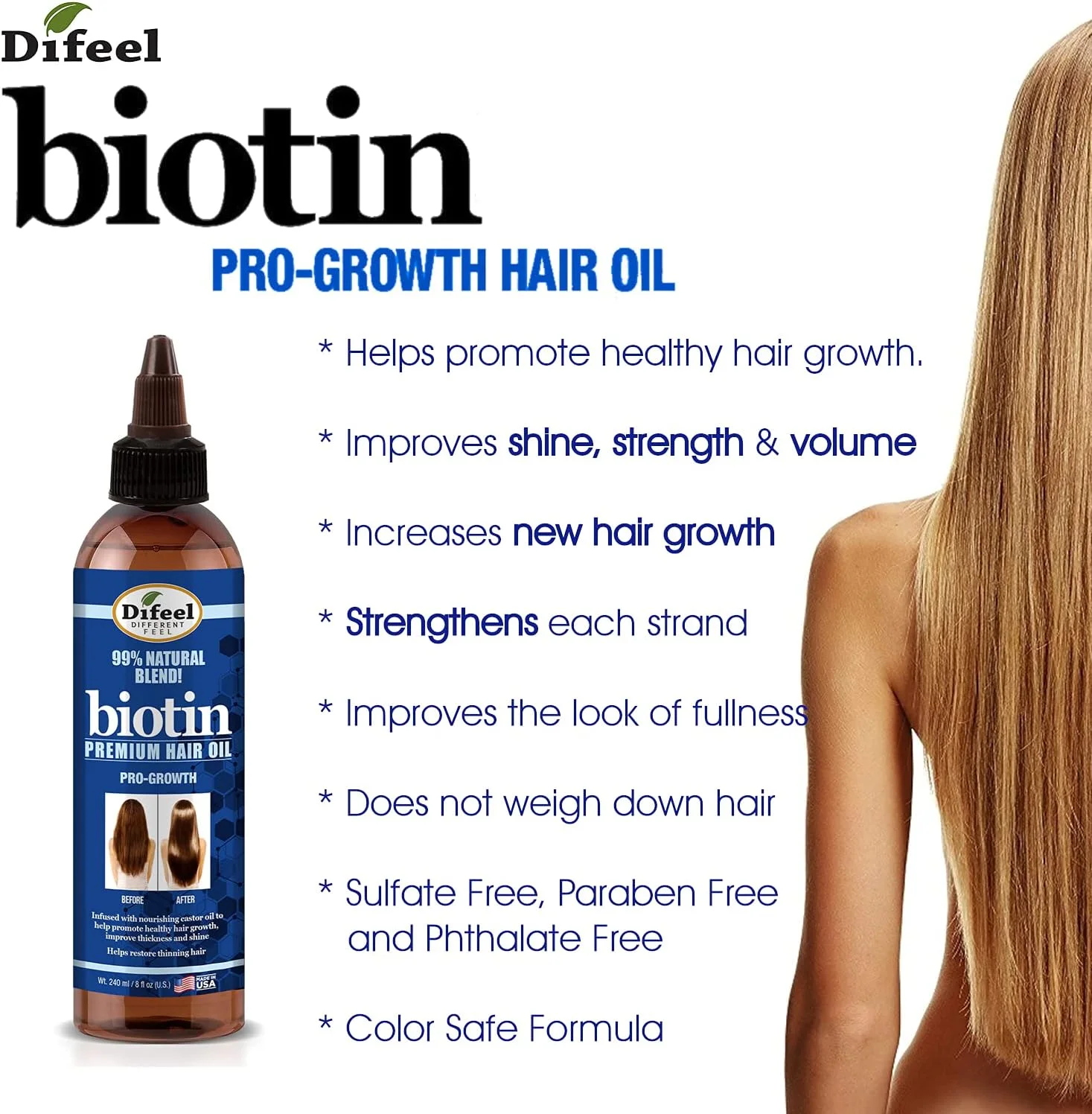 روغن موی ممتاز تقویت کننده مو دیفیل بیوتین پروگروث 230 میلی لیتر