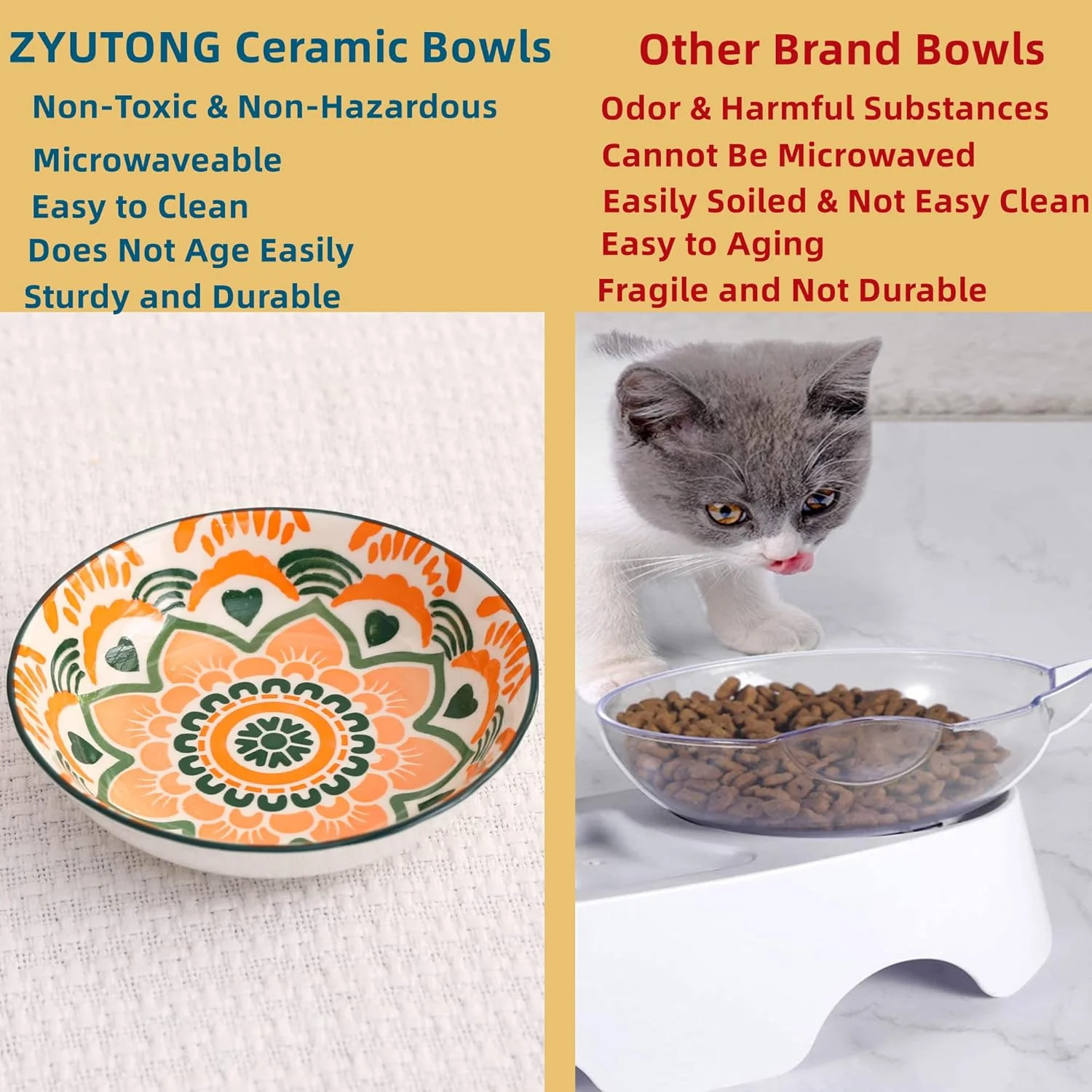 ظروف غذای گربه ZYUTONG، ظرف گربه با طراحی ضد خستگی سبیل، 14 سانتی متر، ست 6 تایی ظروف کوچک سرامیکی گربه برای گربه های خانگی، بشقاب های کم عمق گربه برای غذای مرطوب، ظروف زیبا برای بچه گربه، مناسب برای سبیل گربه ظروف غذای گربه ZYUTONG، ظرف گربه با طراحی ضد خستگی سبیل، 14 سانتی متر، ست 6 تایی ظروف کوچک سرامیکی گربه برای گربه های خانگی، بشقاب های کم عمق گربه برای غذای مرطوب، ظروف زیبا برای بچه گربه، مناسب برای سبیل گربه