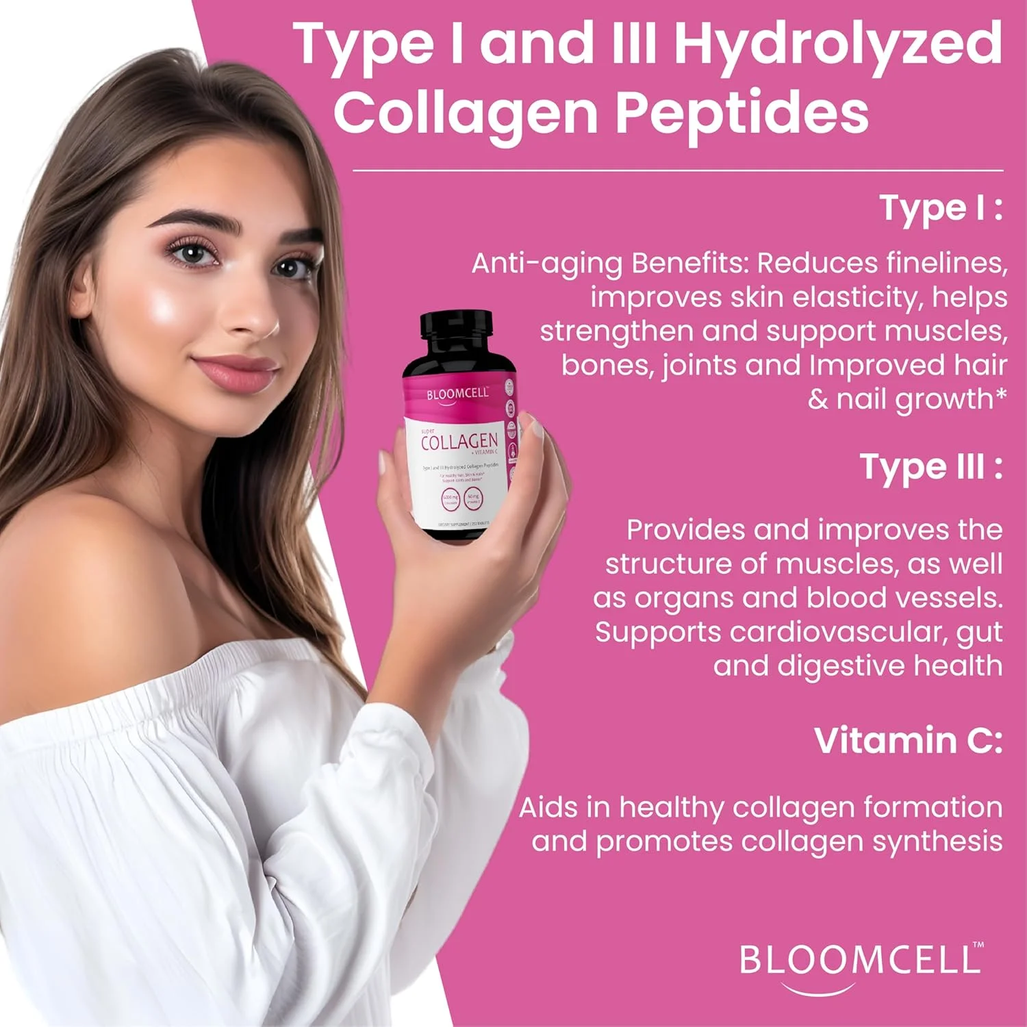 قرص های کلاژن سوپر بلومسل + ویتامین C و بیوتین | 3 گرم کلاژن در هر وعده، بدون گلوتن | تقویت کننده سلامت مو، زیبایی پوست و استحکام ناخن | مکمل غذایی، 270 عدد قرص های کلاژن سوپر بلومسل + ویتامین C و بیوتین | 3 گرم کلاژن در هر وعده، بدون گلوتن | تقویت کننده سلامت مو، زیبایی پوست و استحکام ناخن | مکمل غذایی، 270 عدد