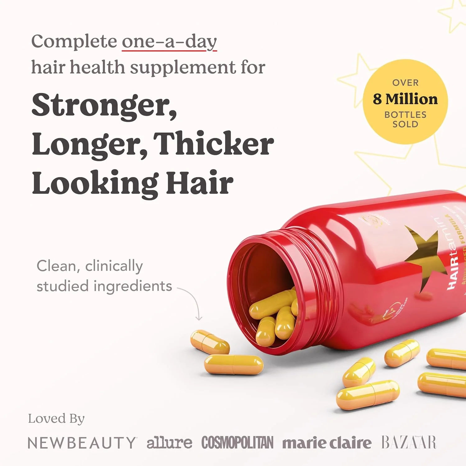 کپسول های ویتامین بیوتین برای رشد مو بدون گلوتن هیرتامین (بسته 3 عددی، 30 عدد)