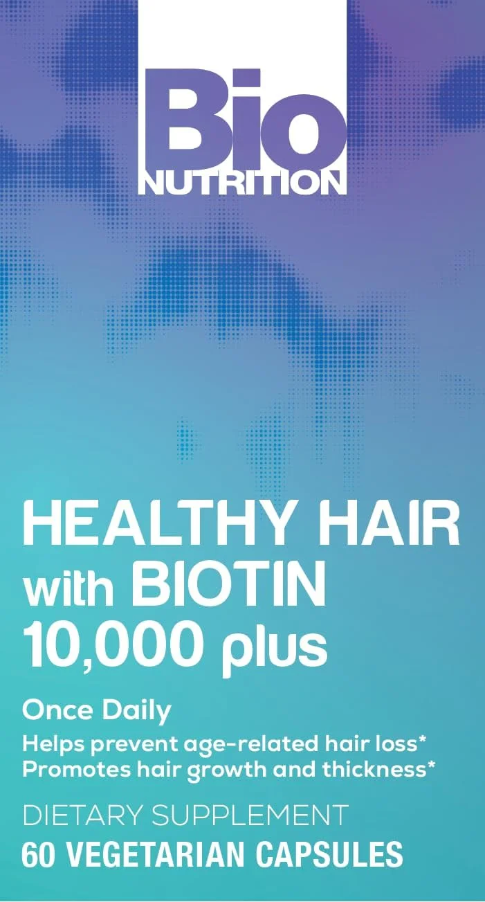 کپسول های گیاهی بیو نوتریشن موی سالم با بیوتین 10000 پلاس، 60 عدد