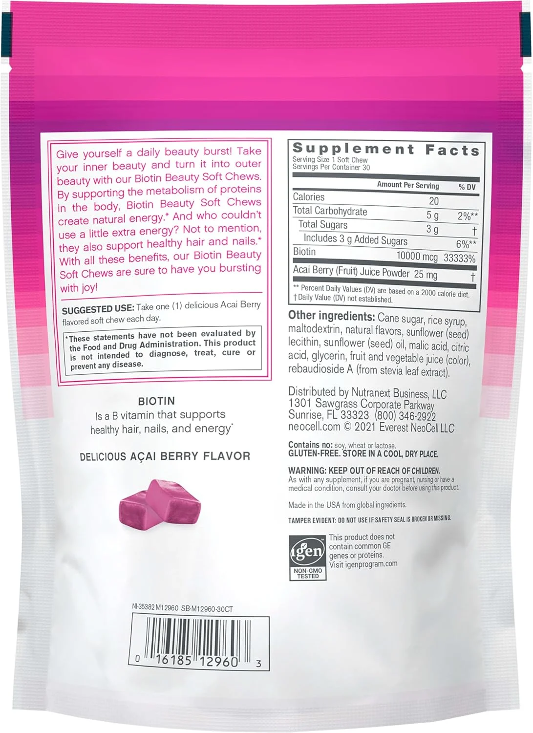 نئوسل نئوسل بیوتین برست 30 عدد پاستیل نرم 10000 میکروگرم