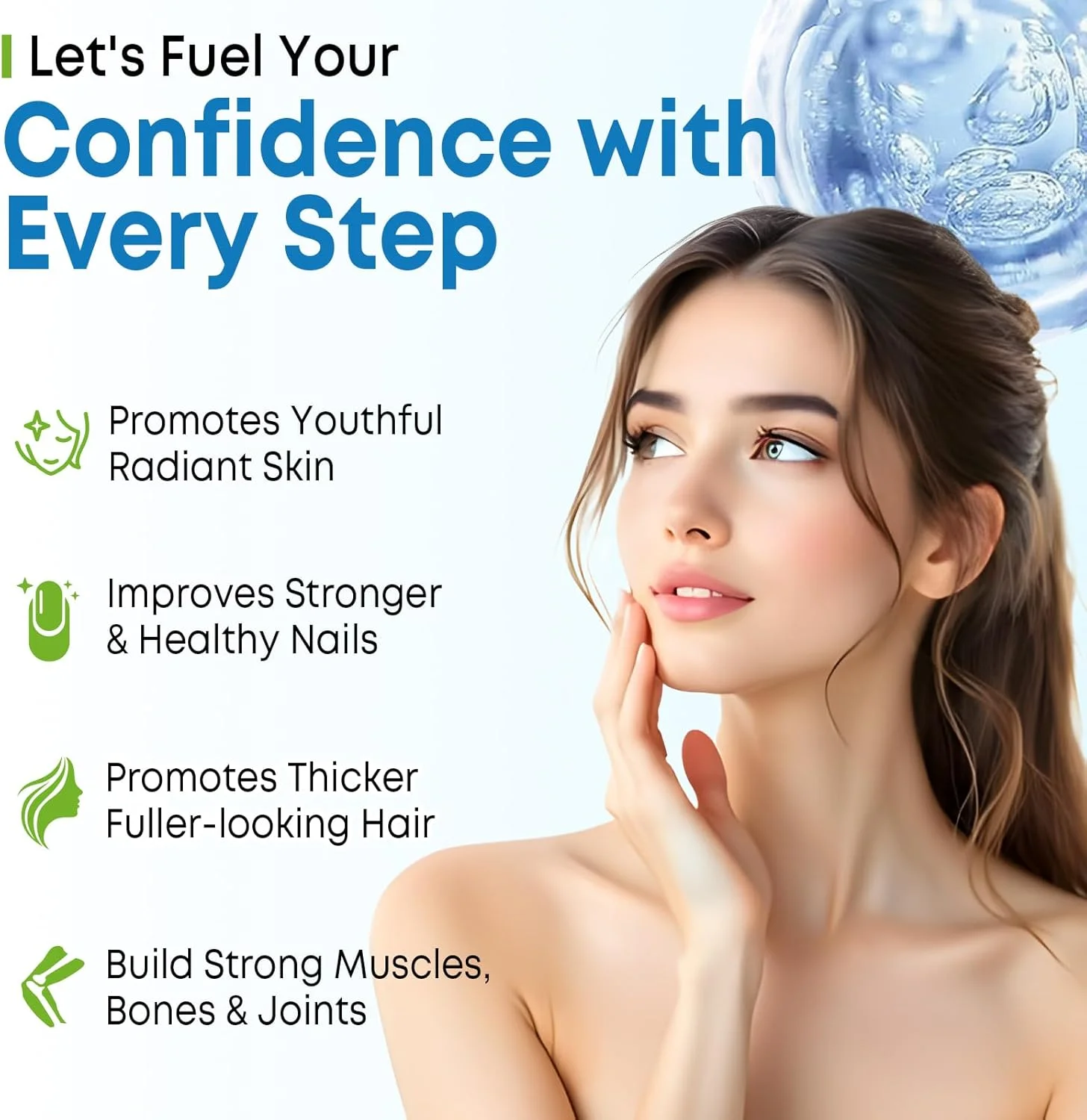 پاستیل های بیوتین با کلاژن و کراتین برای مو، پوست و ناخن - پشتیبانی از رشد مو و ناخن های قوی تر، مناسب زنان، مردان و کودکان - 60 پاستیل با طعم بلوبری