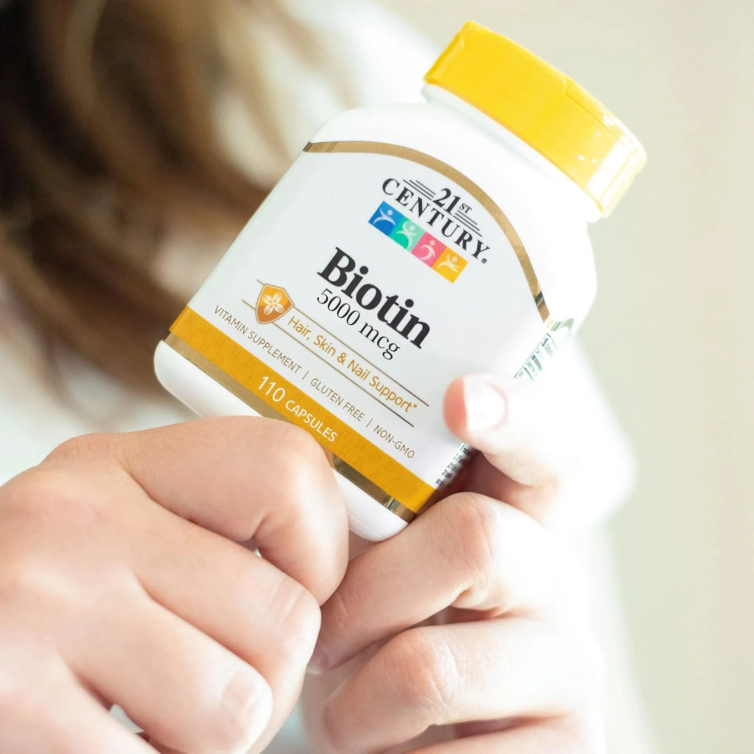 قرص بیوتین 21st Century، قدرت فوق العاده، 5000 میکروگرم، 110 عدد