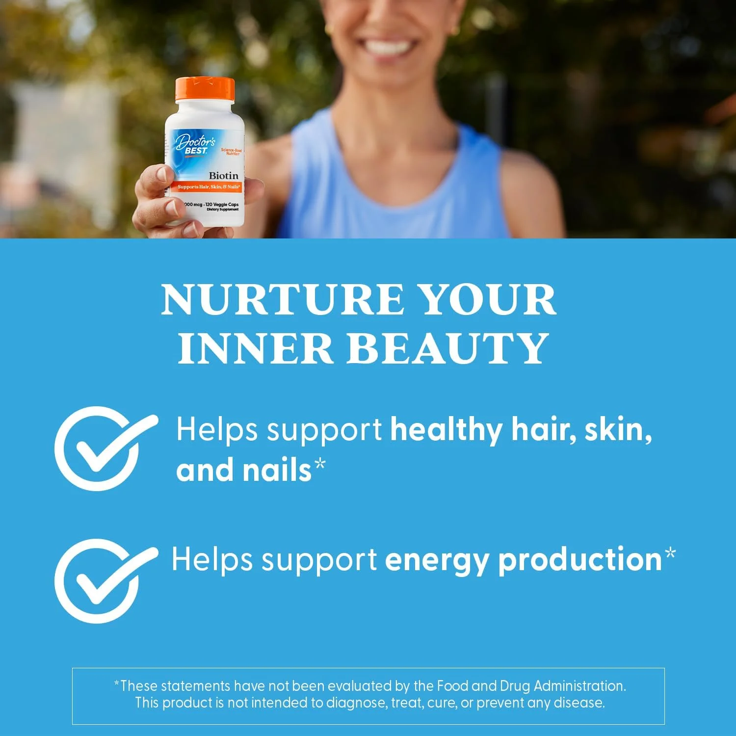 بهترین بیوتین دکتر برای حمایت از مو، پوست، ناخن، 120 عدد