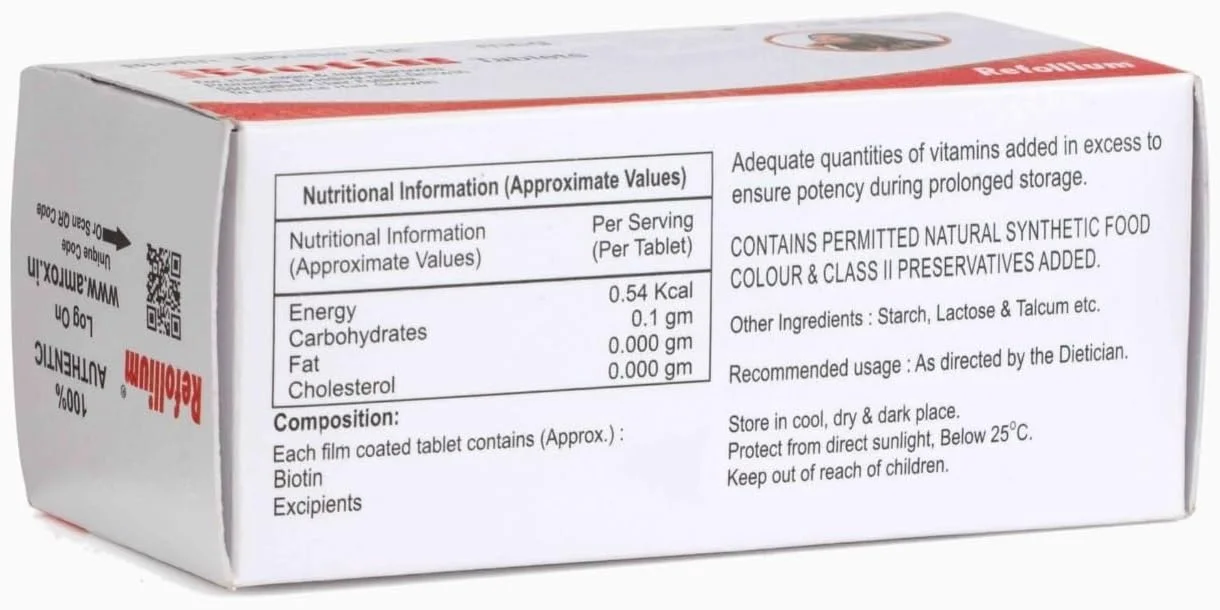 رفولیوم بیوتین با حداکثر قدرت برای رشد مو و کنترل ریزش مو (روزی یک قرص بعد از غذا) (تامین یک ماهه)