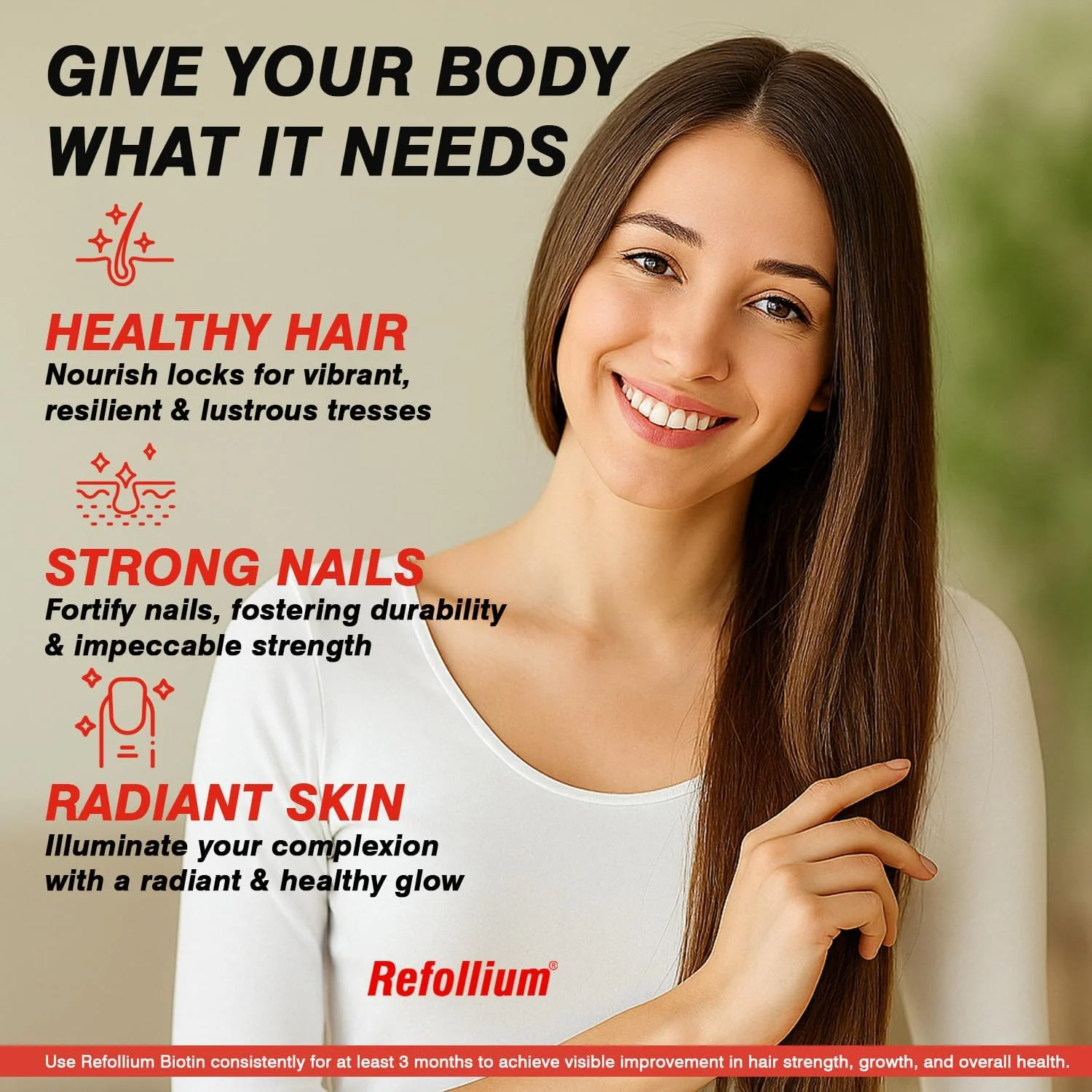 رفولیوم بیوتین با حداکثر قدرت برای رشد مو و کنترل ریزش مو (روزی یک قرص بعد از غذا) (تامین یک ماهه)